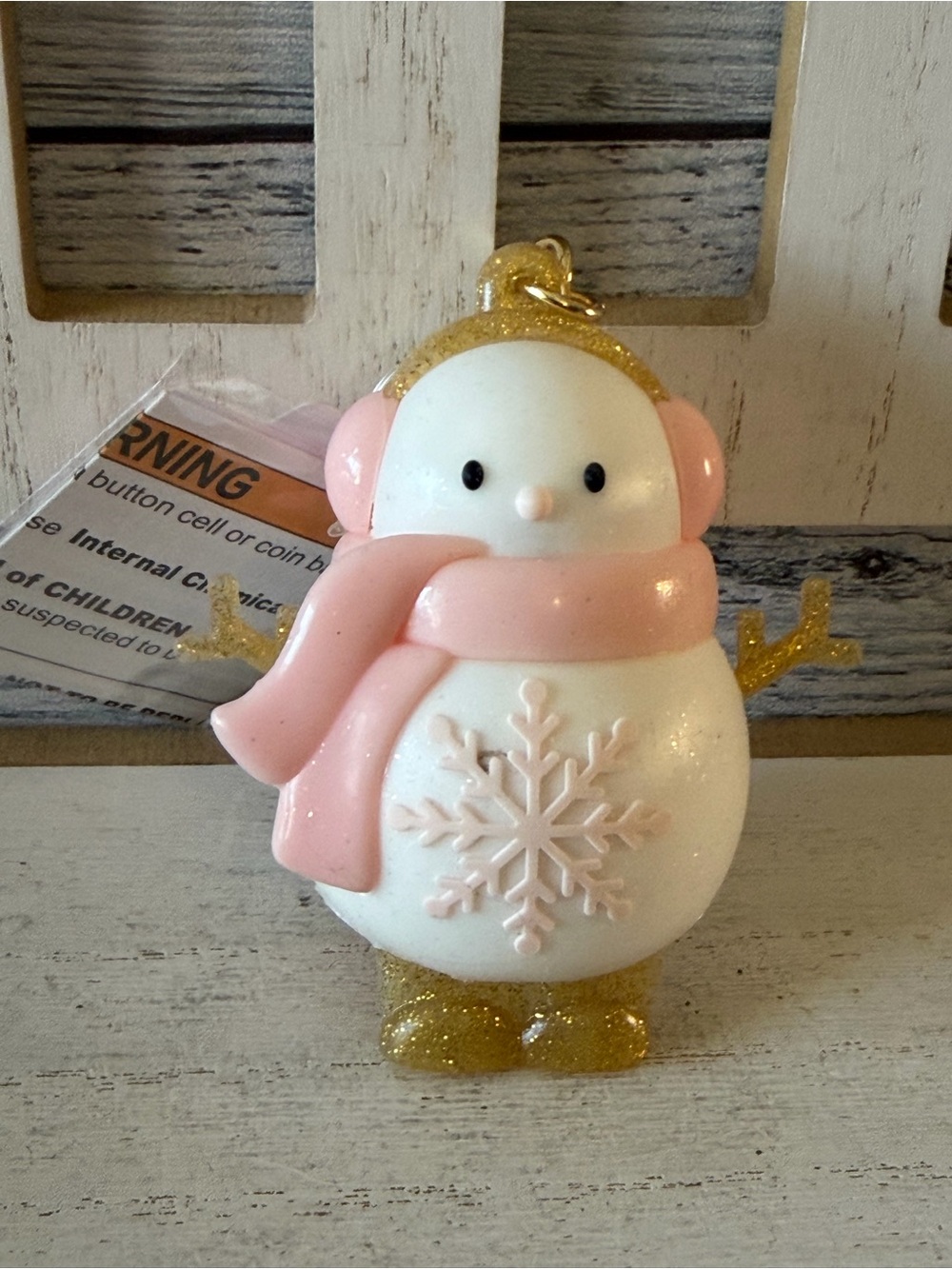 Bath & Body Works LightUp Snowflake SNOWMAN Pocketbac Sanitizer Holder Christmas